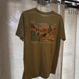 Magellan Outdoors Olive Graphic Desert Tee with Earthtone Print